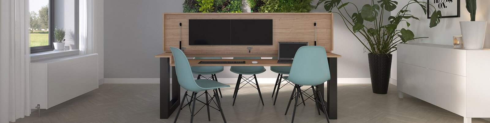 Thuiswerktafel.nl thuiswerktafel met twee stoelen